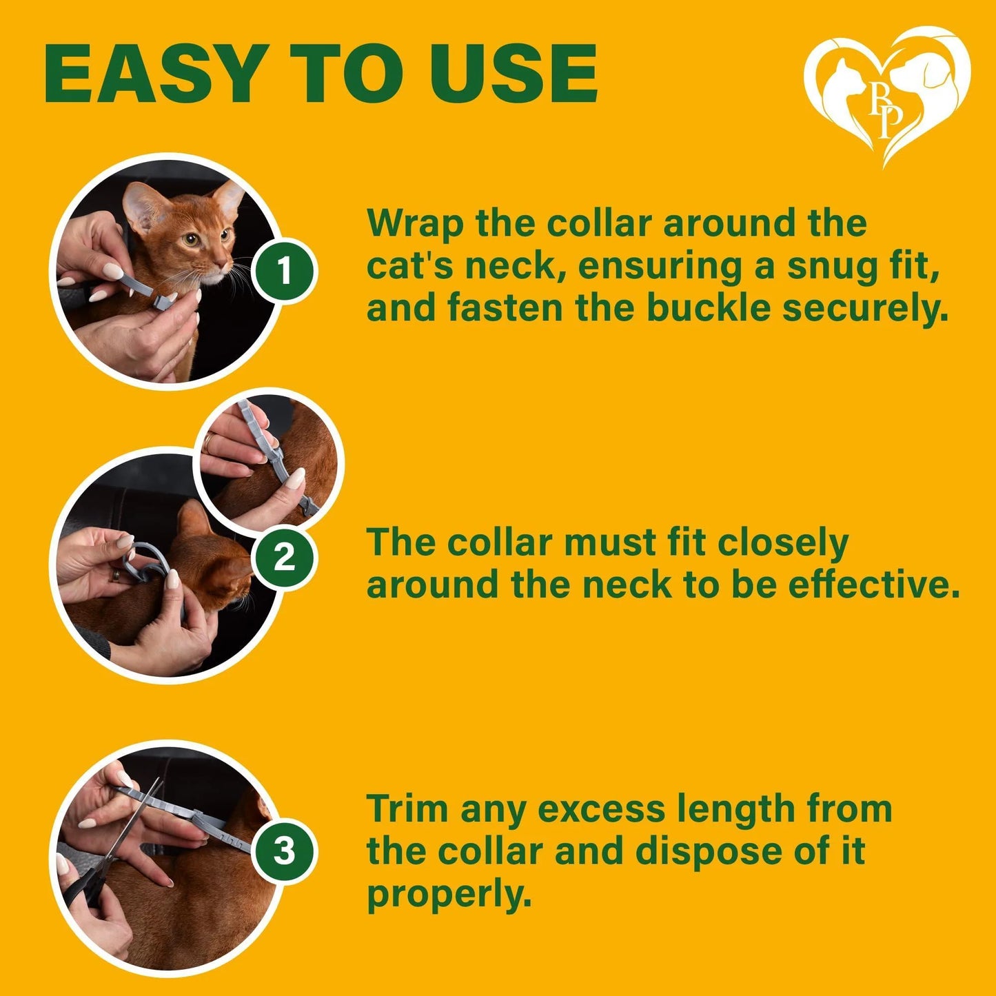 Natural Flea & Tick Collar for Cats 12 Months Control of Best Prevention & Safe Treatment anti Fleas and Ticks Essential Oil Repellent (1 Count)